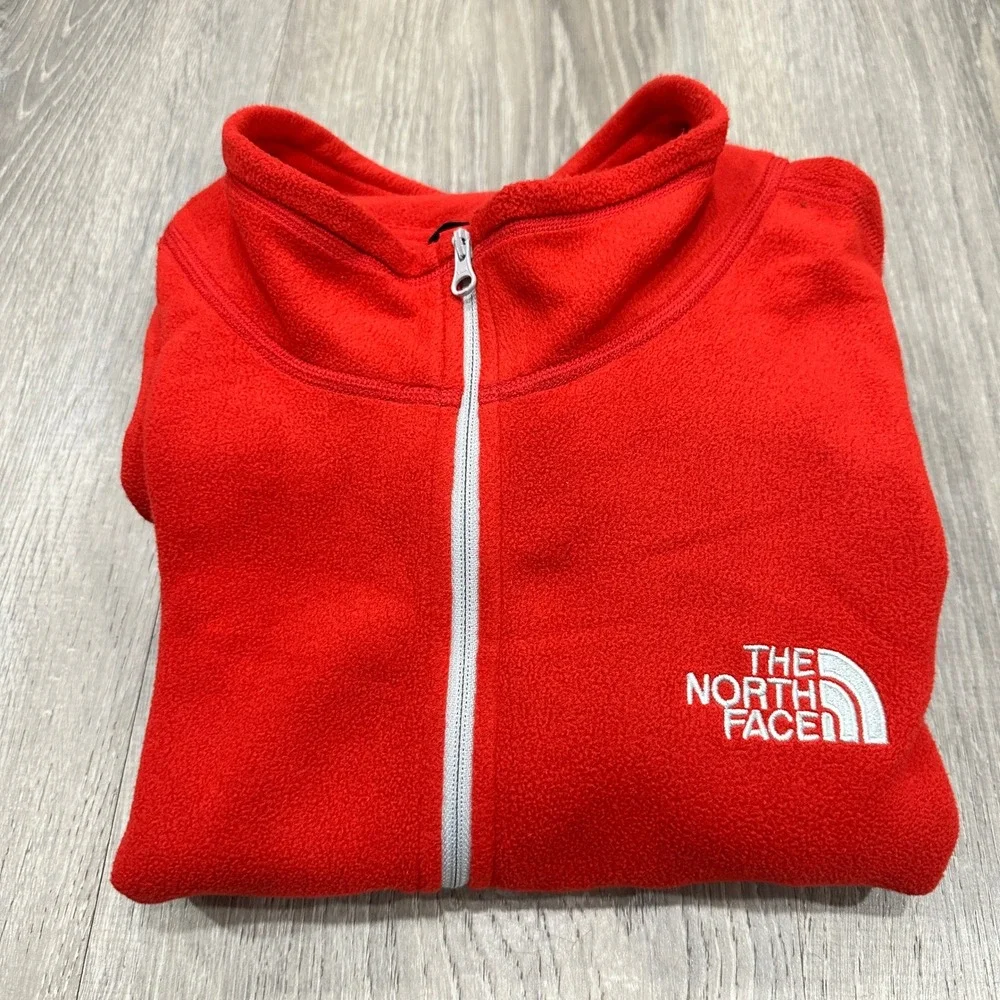 The North Face Sweater Men's‎ 2XL Red Fleece Quarter Zip Pullover Sweater